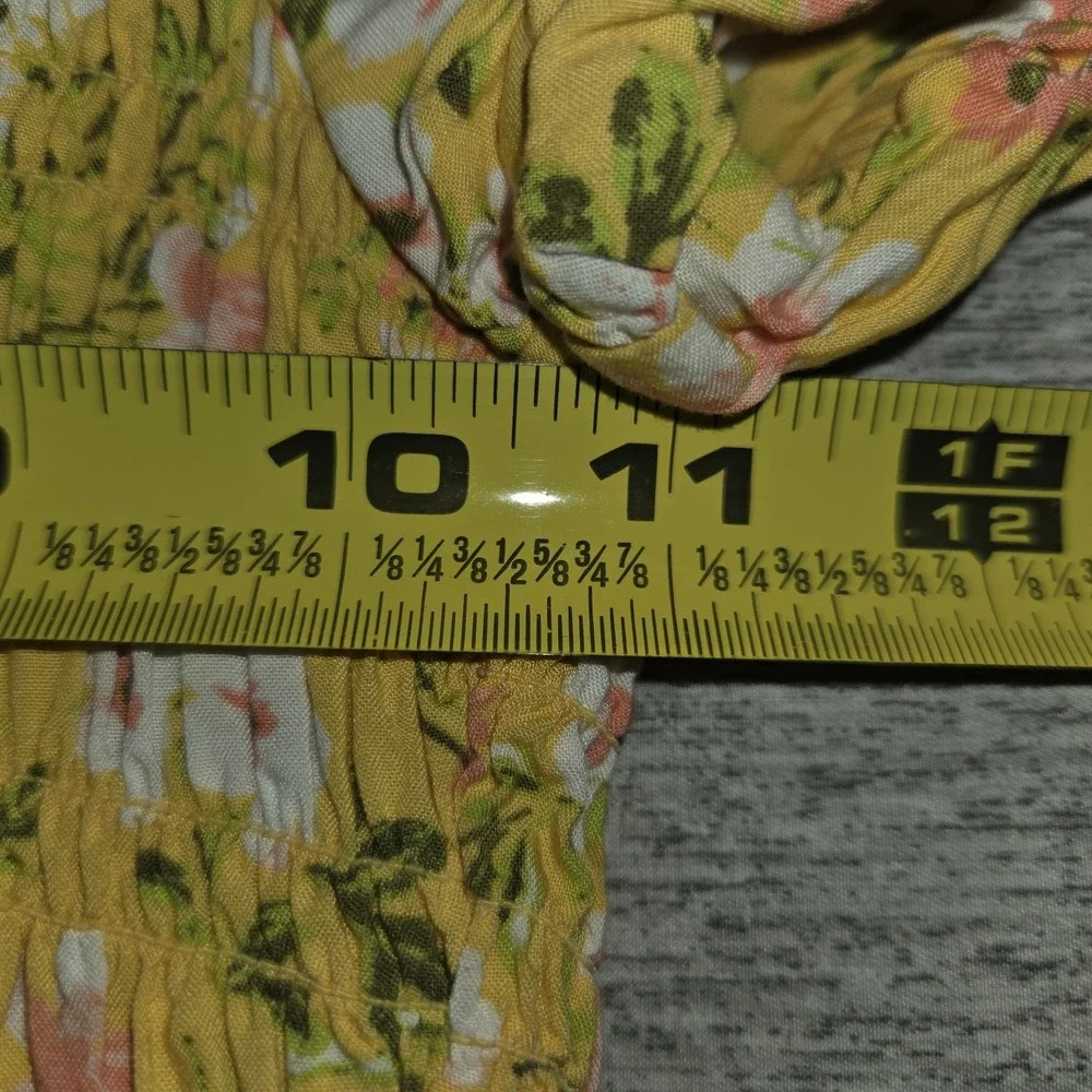 The Children's Place Floral Ruffle Dress Girls 10/12 Mommy & Me Yellow Smocked